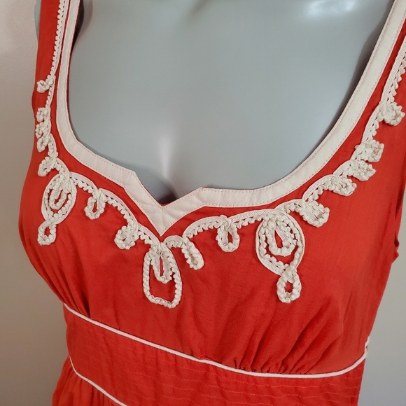 Anthropologie x Floreat Red with Purple A Line Dress Size 8 - Picture 4 of 15